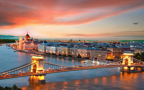 Sonnenuntergang über Budapest